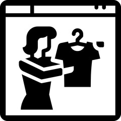selling online or live streaming commerce solid icon