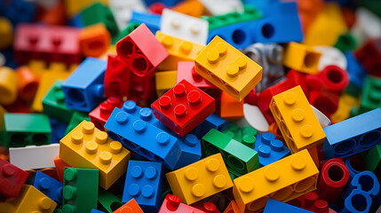 Diverse Lego Pieces Spread Out