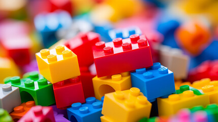 Colorful Interlocking Plastic Bricks Background