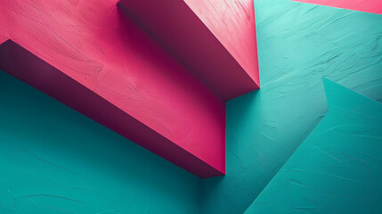 bold geometric shapes of turquoise and magenta, ideal for an elegant abstract background