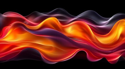   an orange and red wave against a black background