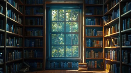 Glorious Rustic elegance illuminates comfortable domestic kitchen with old fashioned bookshelf