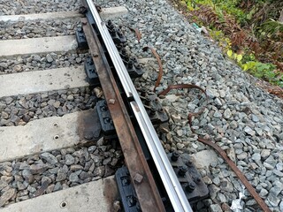 A railway track or railroad track, also known as a train track or permanent way, is the structure on a railway or railroad consisting of the rails, fasteners, railroad ties and ballast.
