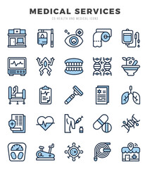MEDICAL SERVICES. Two Color icons Pack. vector illustration.