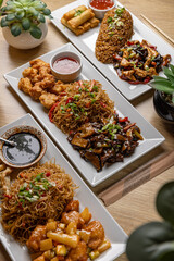 Diverse Asian dishes