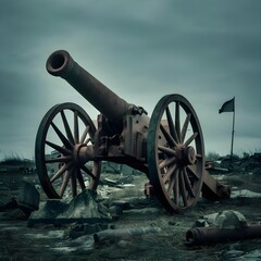 old cannon on the wall