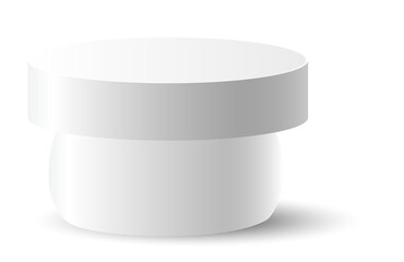 white chubby podium single short size on transparent background