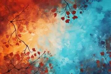 abstract background with colors of September: Rust, bright blue, for late summer or early autumn awareness days, weeks or months. 