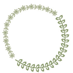 flower and leaf frames with embroidery patterns isolated on a transparent png background