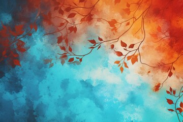abstract background with colors of September: Rust, bright blue, for late summer or early autumn awareness days, weeks or months. 