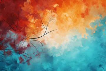 abstract background with colors of September: Rust, bright blue, for late summer or early autumn awareness days, weeks or months. 