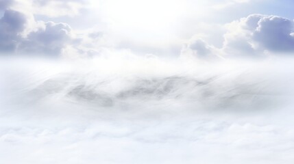 Fluffy white clouds drifting peacefully across a serene blue sky