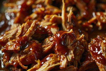 Succulent meat covered in BBQ sauce, perfect for food blogs