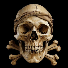 Obraz premium skull with crossbones isolated on dark background