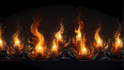candle flame abstract background. design for banner, poster, social media. generative ai
