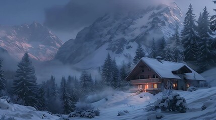 Enveloped in the silence of the mountains, a secluded chalet offers respite from the hustle and bustle of modern life, its cozy interior a haven for the weary soul, a sanctuary for the seeking heart.