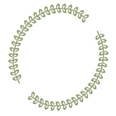 flower and leaf frames with embroidery patterns isolated on a transparent png background