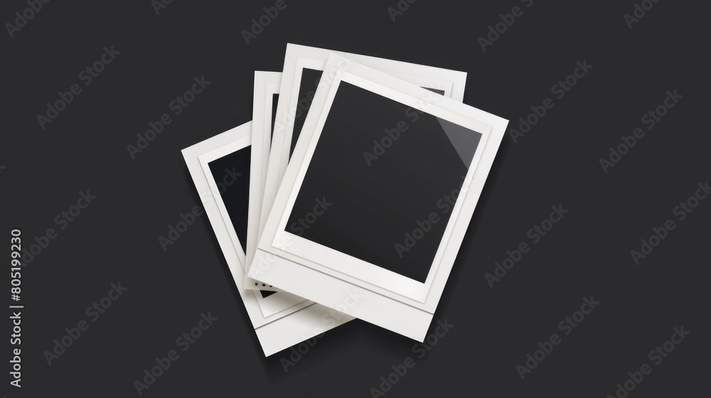 Poster three polaroid frames stacked on top of each other. perfect for adding a vintage touch to your desig
