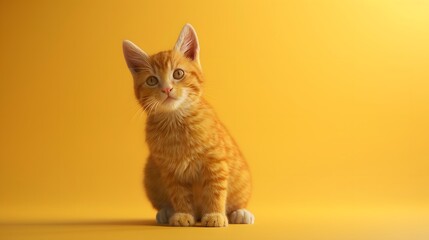 Obraz premium Ginger cat in the studio scene. Ideas from the cuteness of ginger cats.