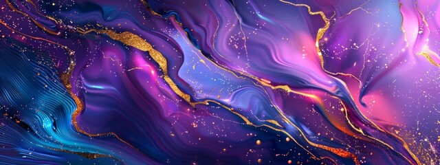 A beautiful mobile phone wallpaper featuring colorful neon liquid marble with golden cracks, creating an abstract background.