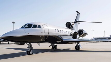 Private aviation, VIP class business jet parked at the airport