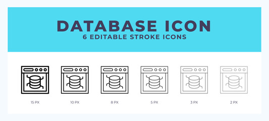 Database line icon vector illustration. Trendy styles.