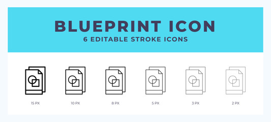 Blueprint vector icon for web and app. Editable stroke vector illustration