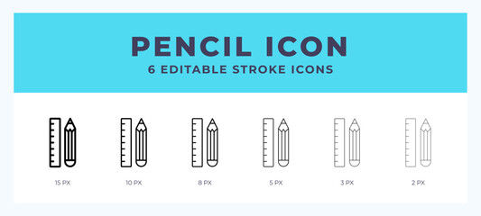 Pencil line icon symbol. Logo. Icon vector illustration with editable stroke.