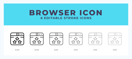 Browser vector icon for web and app. Editable stroke vector illustration