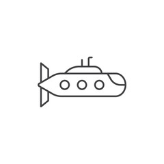 Submarine icon in flat style. Bathyscaphe vector illustration on isolated background. Underwater transport sign business concept.