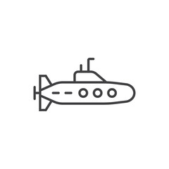 Submarine icon in flat style. Bathyscaphe vector illustration on isolated background. Underwater transport sign business concept.