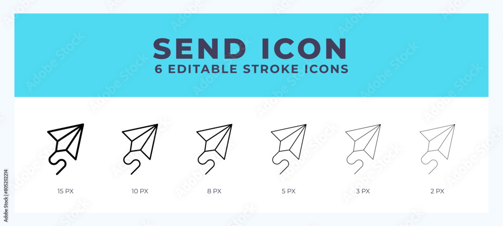 Poster send icon with different stroke. vector illustration.