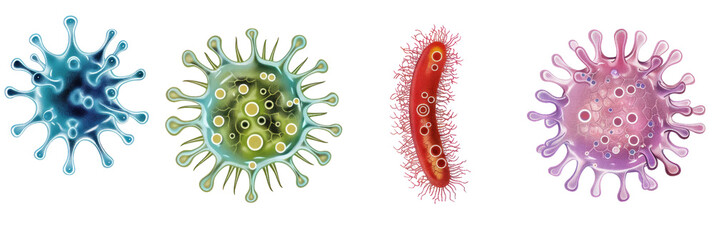 Microscopic Germs, Viruses and bacteria close-up, Microbiology