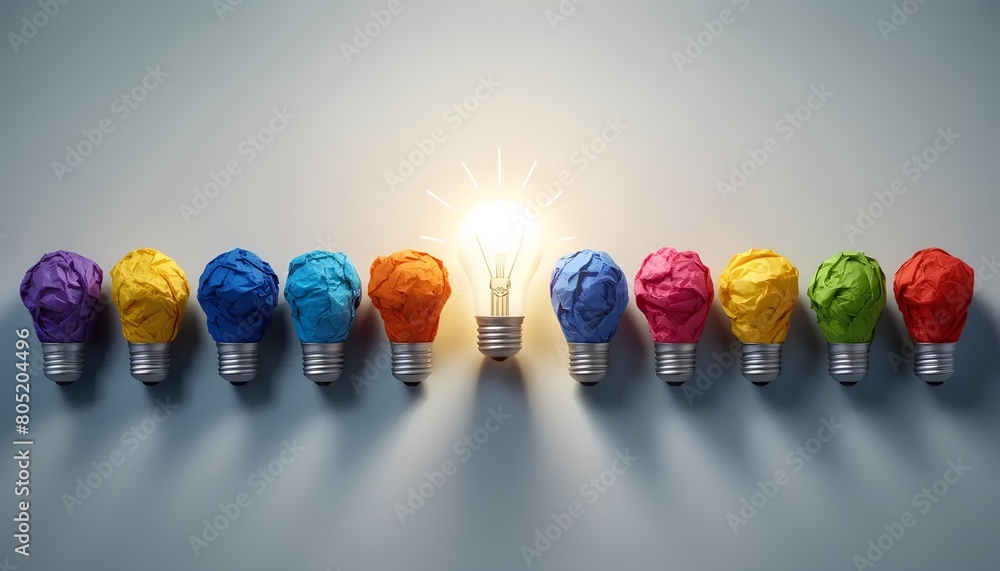 Poster a conceptual image showcasing a light bulb as a metaphor for an innovative breakthrough and smart id