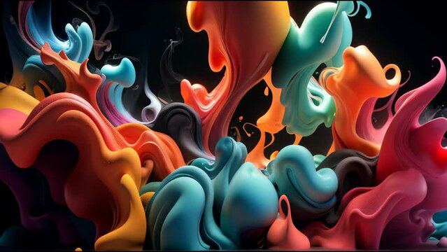 Colorful abstract smoke background with morphing shape