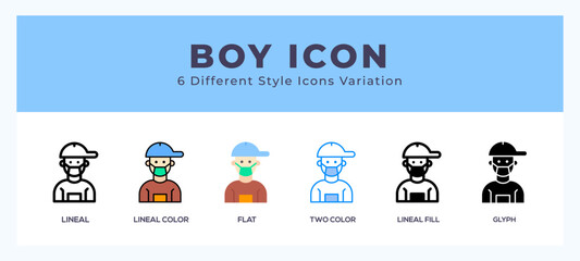 Boy icon vector illustration. trendy styles