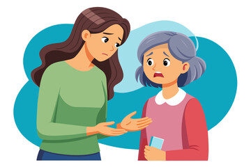 Caring empathetic older mother talking to frustrated young adult daughter give advice calming her show sympathy supporting in difficult life situation break up personal life concerns or divorce