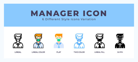 Manager icons set of simple vector illustration.