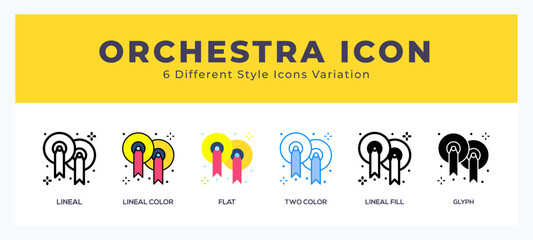 Orchestra vector icons designed. icon symbol set.