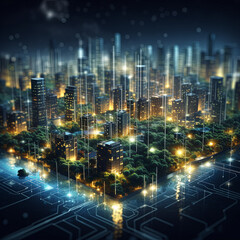 Digital city with high speed information and power grid.
