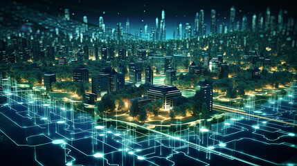 Digital city with high speed information and power grid.