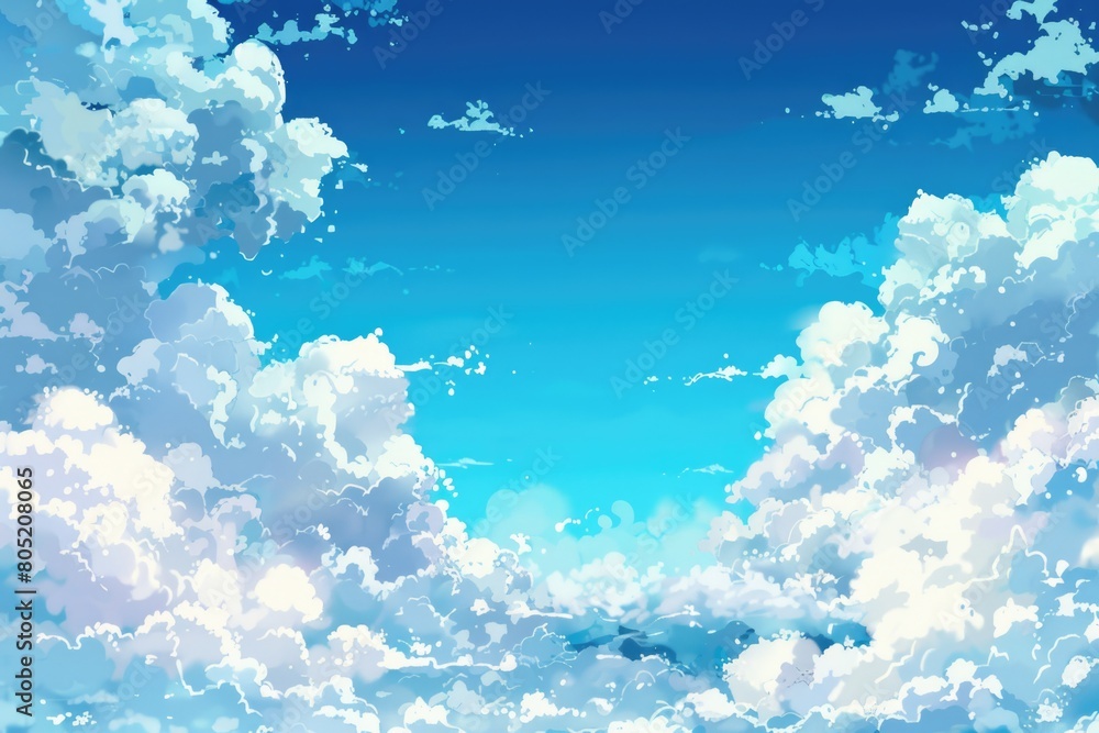 Aufkleber a serene image of a sky with fluffy clouds, perfect for adding text or graphics. great for presentat