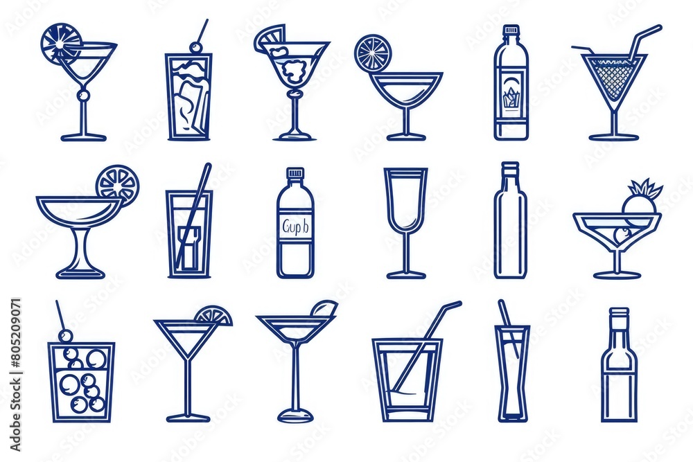 Poster a collection of different types of drinks, suitable for multiple occasions
