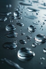 Close-up view of water droplets on a surface, suitable for various designs