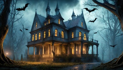 halloween night scene