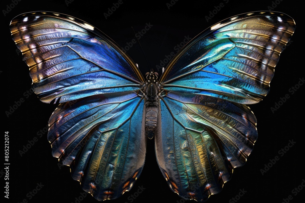 Poster a close-up image of a butterfly on a black background. suitable for various design projects