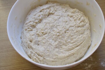 Yeast dough in a bowl