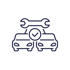 car fleet repair line icon on white