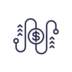cash flow line icon on white