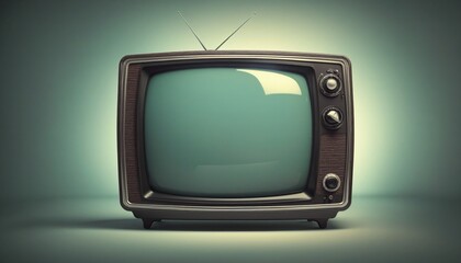 Retro old television on background